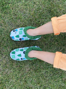 Lil Happy Trees   Women's Sherpa Slippers Socks