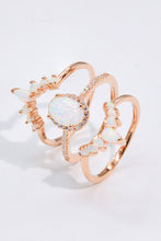 Load image into Gallery viewer, Opal and Zircon Three-Piece Ring Set