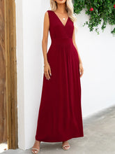 Load image into Gallery viewer, Surplice Neck Sleeveless Maxi Dress