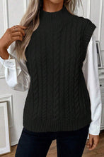 Load image into Gallery viewer, Cable-Knit Mock Neck Sweater Vest