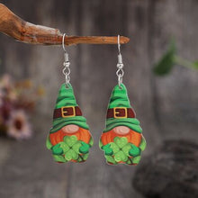 Load image into Gallery viewer, Wooden Alloy Dangle Earrings