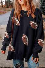 Load image into Gallery viewer, Sequin Football Patch Slit Sweatshirt