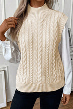 Load image into Gallery viewer, Cable-Knit Mock Neck Sweater Vest