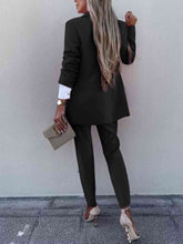 Load image into Gallery viewer, Lapel Collar Long Sleeve Blazer and Pants Set