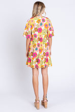 Load image into Gallery viewer, GeeGee Full Size Floral V-Neck Ruffle Trim Mini Dress