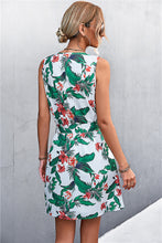 Load image into Gallery viewer, Printed Zip Detail Belted Sleeveless Dress