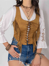 Load image into Gallery viewer, Fringe Lace-Up Vest