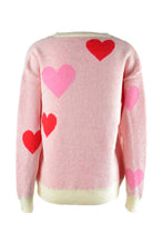 Load image into Gallery viewer, Heart Round Neck Droppped Shoulder Sweater