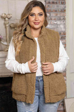 Load image into Gallery viewer, Plus Size Collared Neck Open Front Sweater Vest