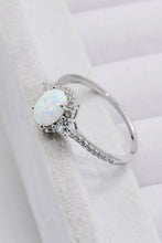 Load image into Gallery viewer, 925 Sterling Silver Platinum-Plated Opal Ring