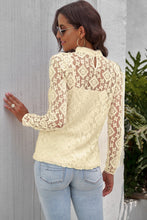 Load image into Gallery viewer, Mock Neck Long Sleeve Lace Top