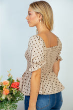 Load image into Gallery viewer, White Birch Amelia Polka Dot Top