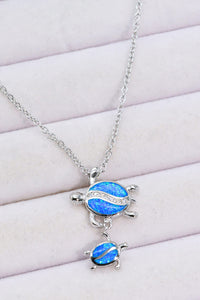 Opal Turtle Pendant Necklace