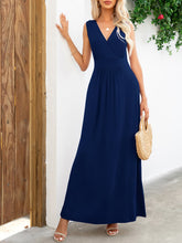 Load image into Gallery viewer, Surplice Neck Sleeveless Maxi Dress