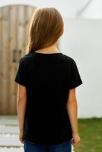 Load image into Gallery viewer, Girls Graphic Round Neck Tee Shirt