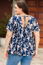 Load image into Gallery viewer, Floral V-Neck Tied Babydoll Blouse