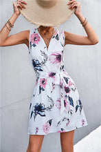 Load image into Gallery viewer, Printed Zip Detail Belted Sleeveless Dress