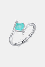 Load image into Gallery viewer, 925 Sterling Silver Square Shape Tourmaline Ring