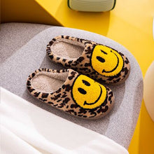 Load image into Gallery viewer, Melody Smiley Face Leopard Slippers