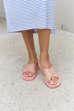 Load image into Gallery viewer, Forever Link Studded Cross Strap Sandals in Blush