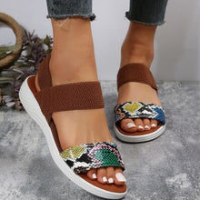 Load image into Gallery viewer, PU Leather Open Toe Low Heel Sandals