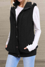 Load image into Gallery viewer, Button and Zip Closure Hooded Sweater Vest