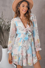 Load image into Gallery viewer, Printed Flounce Sleeve Mini Dress