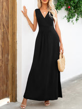 Load image into Gallery viewer, Surplice Neck Sleeveless Maxi Dress