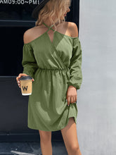 Load image into Gallery viewer, Cold-Shoulder Crisscross Mini Dress