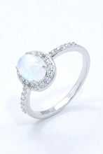 Load image into Gallery viewer, 925 Sterling Silver Natural Moonstone Halo Ring