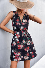 Load image into Gallery viewer, Printed Zip Detail Belted Sleeveless Dress