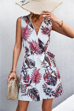 Load image into Gallery viewer, Printed Zip Detail Belted Sleeveless Dress