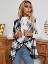 Load image into Gallery viewer, Plaid Open Front Vest