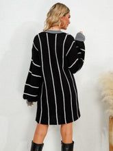 Load image into Gallery viewer, Striped V-Neck Long Sleeve Mini Dress