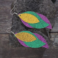 Load image into Gallery viewer, PU Leather Leaf Dangle Earrings