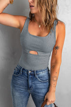 Load image into Gallery viewer, Heathered Cutout Scoop Neck Tank