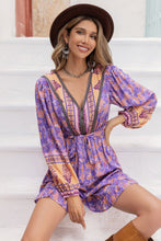 Load image into Gallery viewer, V-Neck Tie Waist Printed Mini Dress