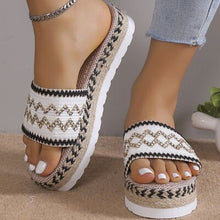 Load image into Gallery viewer, Geometric Weave Platform Sandals