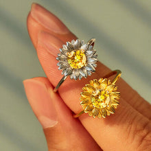 Load image into Gallery viewer, Sunflower Zircon 18K Gold-Plated Ring