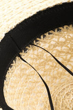 Load image into Gallery viewer, Fame Wide Brim Straw Weave Sun Hat