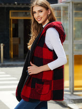 Load image into Gallery viewer, Plaid Hooded Vest