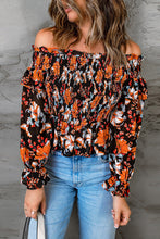Load image into Gallery viewer, Floral Smocked Off-Shoulder Peplum Top