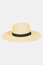 Load image into Gallery viewer, Fame Flat Brim Straw Weave Hat