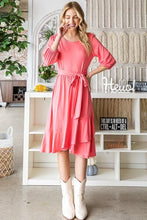 Load image into Gallery viewer, Reborn J Tie Front Ruffle Hem Dress