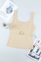Load image into Gallery viewer, Heathered Cutout Scoop Neck Tank