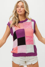 Load image into Gallery viewer, BiBi Color Block Round Neck Sweater Vest