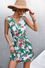 Load image into Gallery viewer, Printed Zip Detail Belted Sleeveless Dress