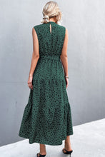 Load image into Gallery viewer, Printed Mock Neck Sleeveless Belted Tiered Dress