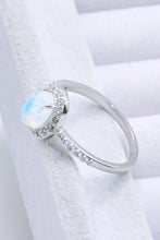 Load image into Gallery viewer, 925 Sterling Silver Natural Moonstone Halo Ring