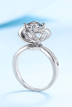 Load image into Gallery viewer, 2 Carat Moissanite Floral Platinum-Plated Ring